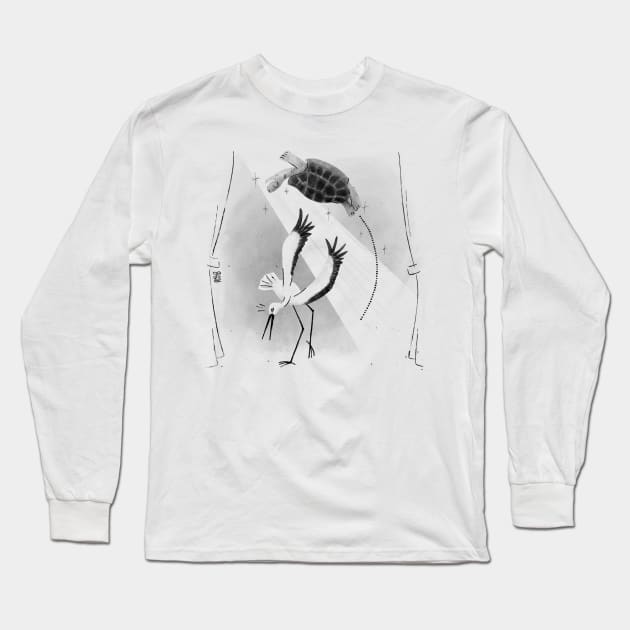 Stork and turtle dancing salsa trick Long Sleeve T-Shirt by bailopinto